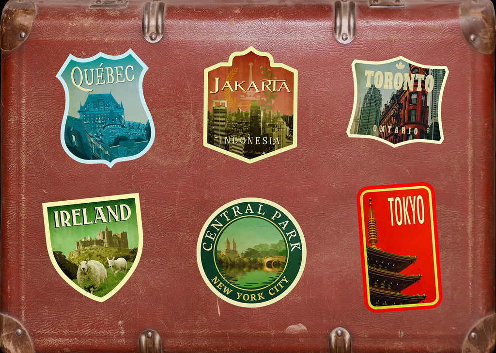 Jakarta Indonesia travel sticker, vintage style decal for suitcase, luggage, laptop or water bottle