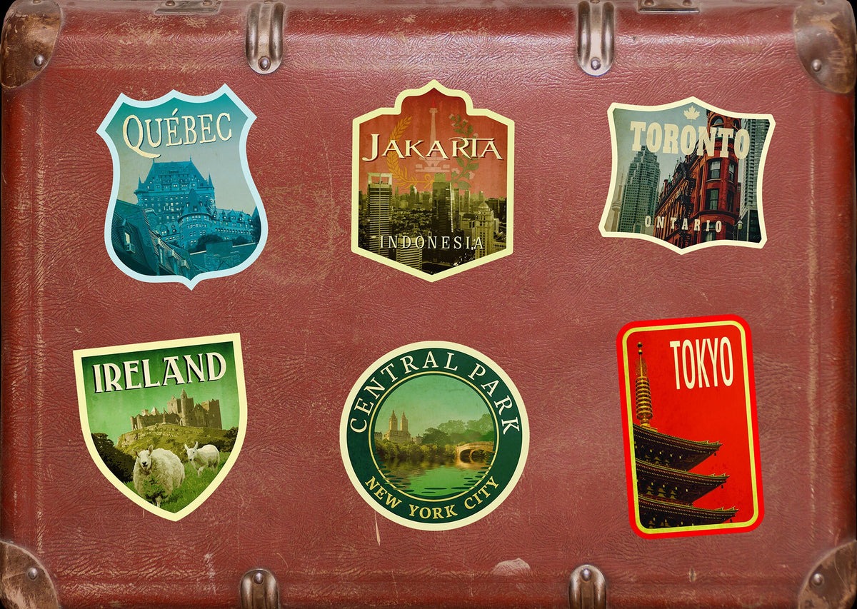 Jakarta Indonesia travel sticker, vintage style decal for suitcase, luggage, laptop or water bottle