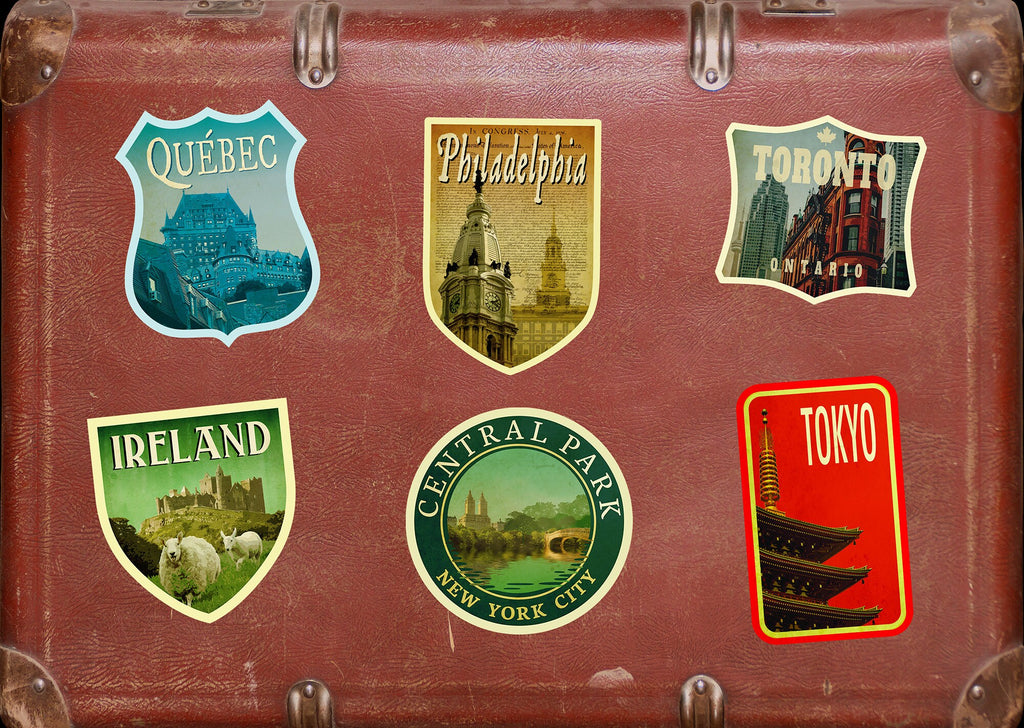 Philadelphia travel sticker, vintage style decal for suitcase, luggage, laptop or water bottle