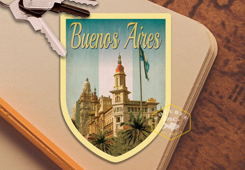 Buenos Aires Argentina Sticker: Vintage Travel Luggage Decal