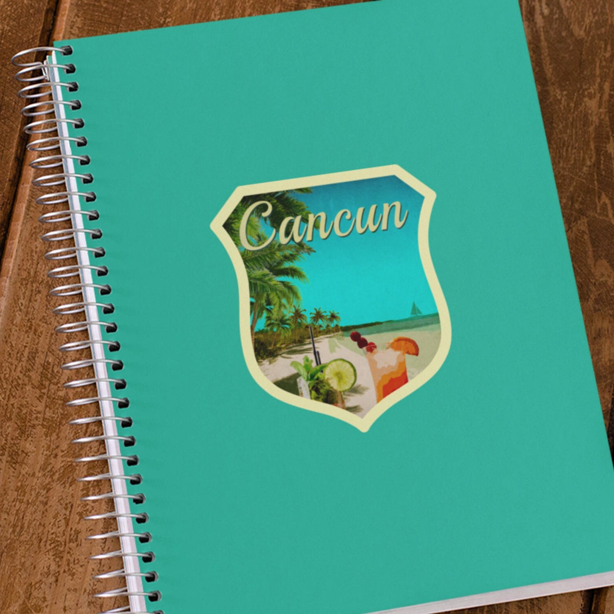 Cancun Mexico travel sticker, vintage style decal for suitcase, luggage, laptop or water bottle