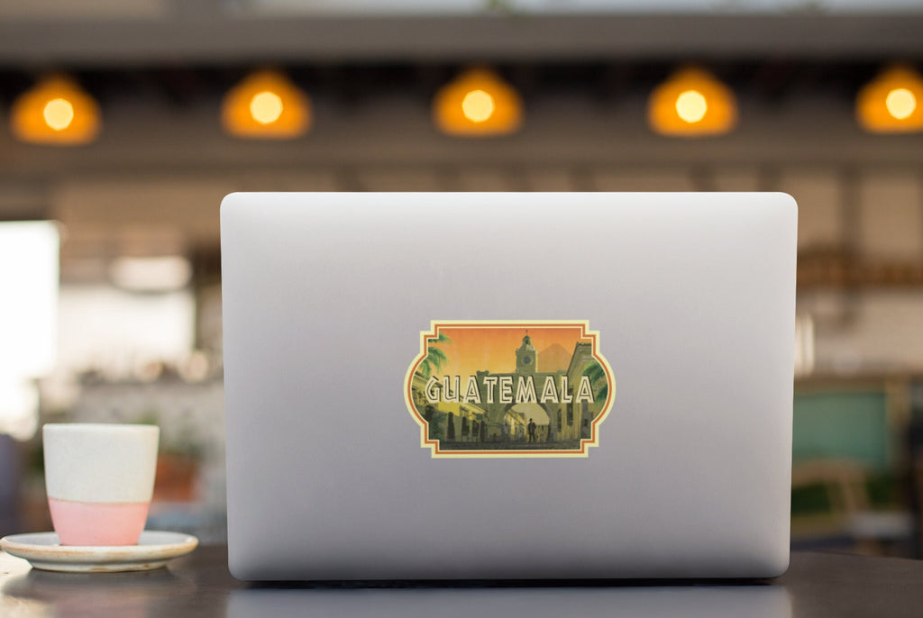 Guatemala travel sticker, vintage style decal for suitcase, luggage, laptop or water bottle