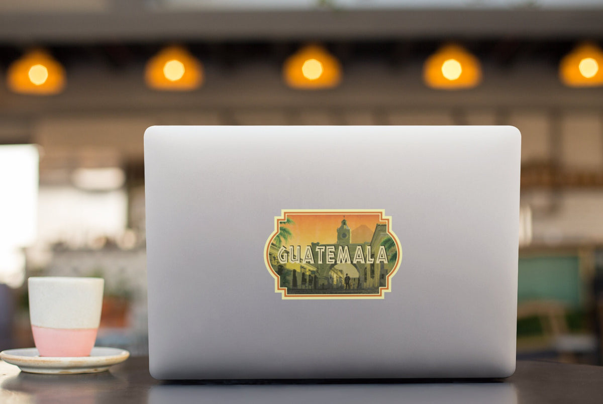 Guatemala travel sticker, vintage style decal for suitcase, luggage, laptop or water bottle