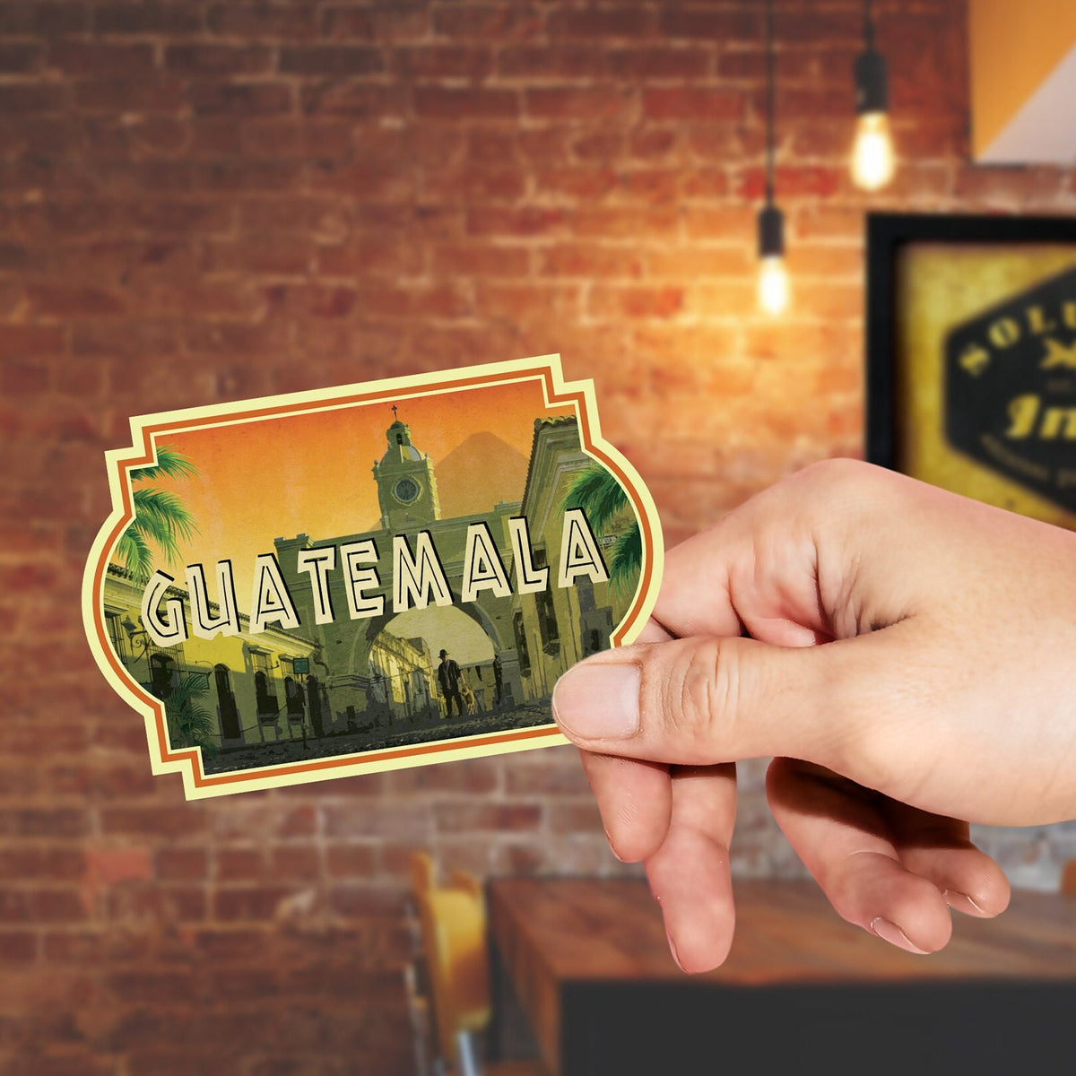 Guatemala travel sticker, vintage style decal for suitcase, luggage, laptop or water bottle