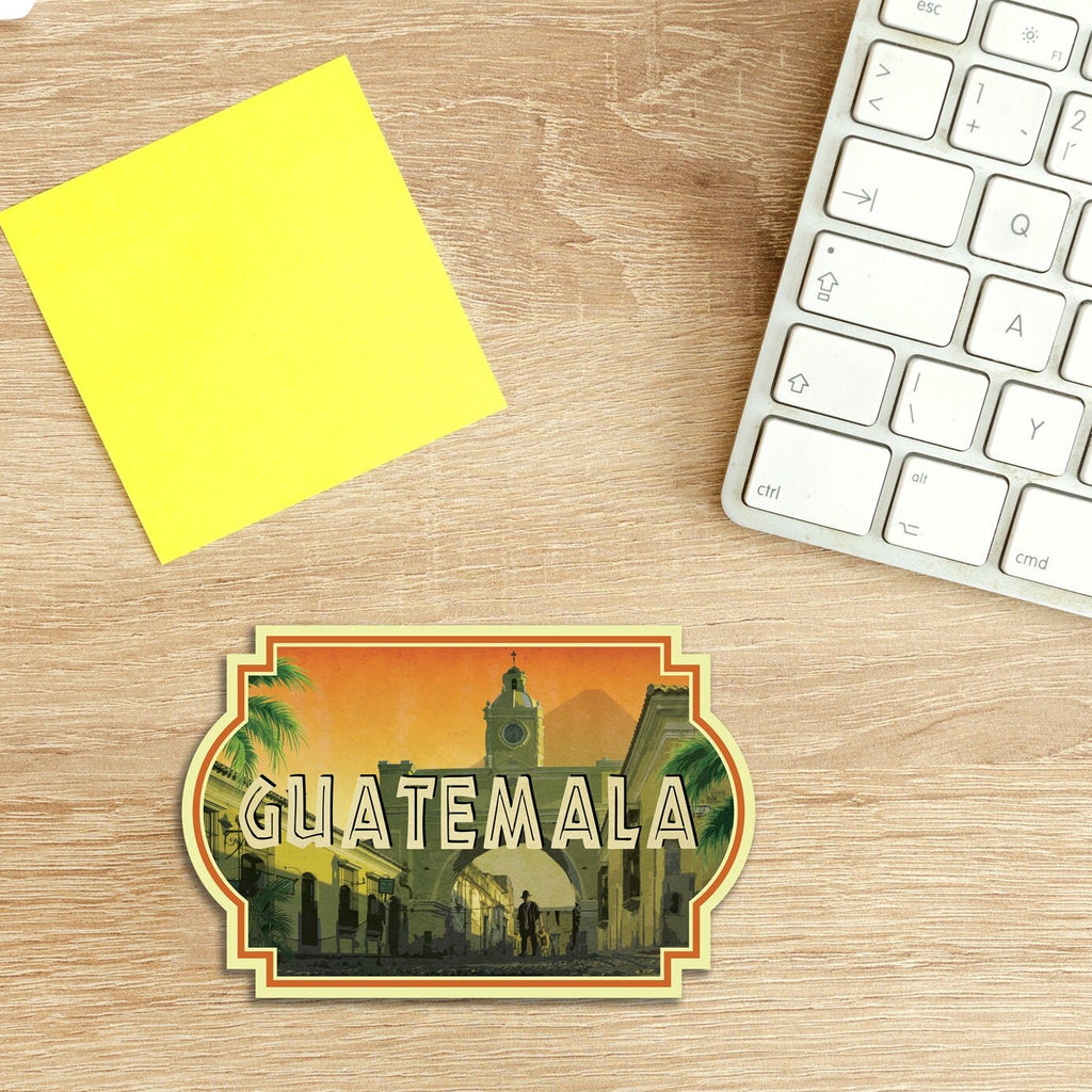 Guatemala travel sticker, vintage style decal for suitcase, luggage, laptop or water bottle
