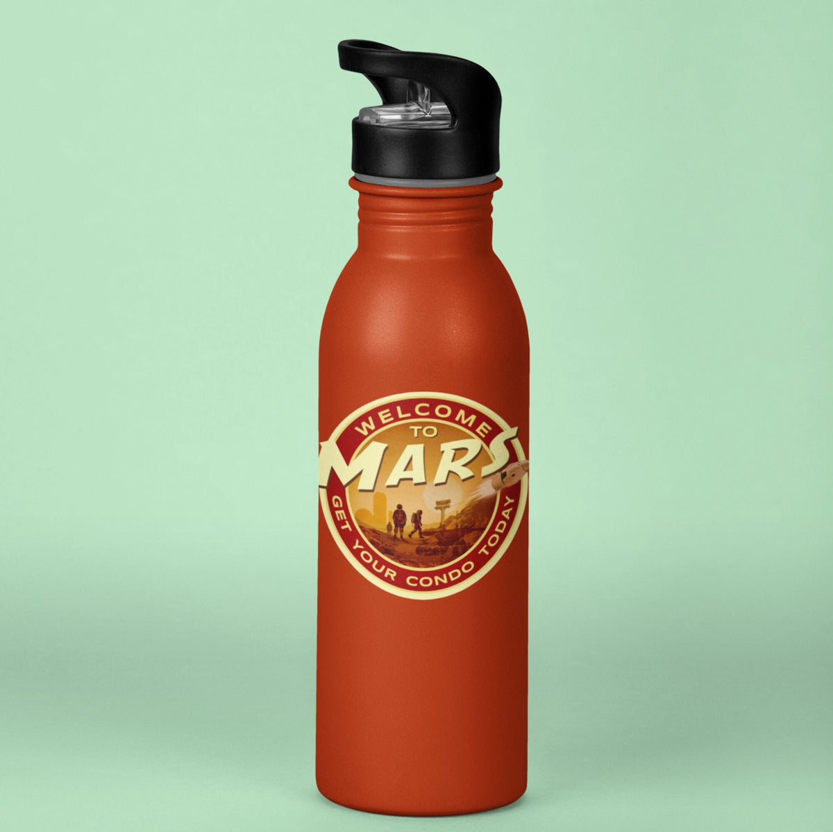 Mars travel sticker, vintage style decal for suitcase, luggage, laptop or water bottle
