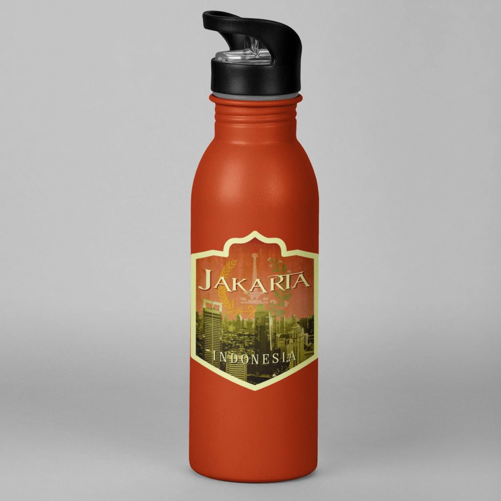 Jakarta Indonesia travel sticker, vintage style decal for suitcase, luggage, laptop or water bottle