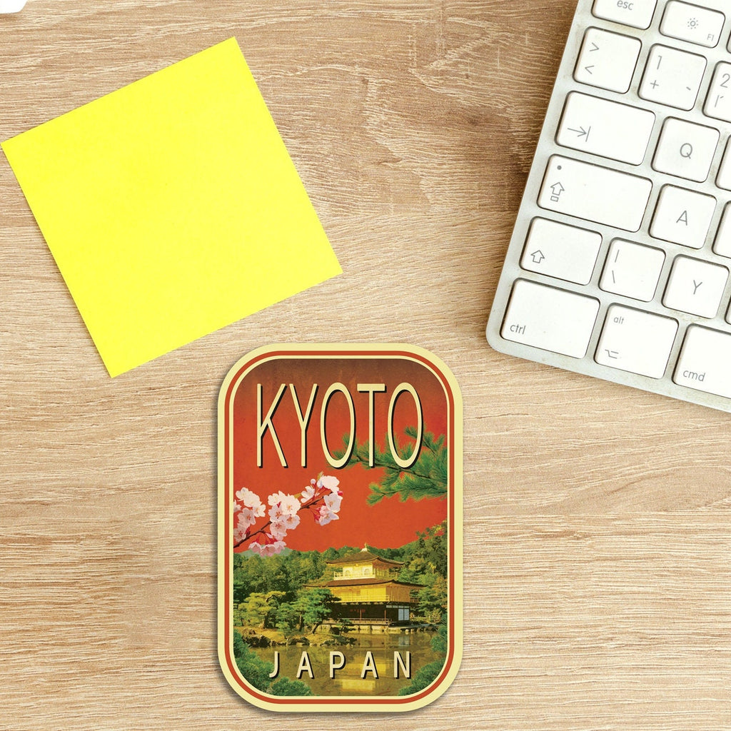 Kyoto Japan travel sticker, vintage style decal for suitcase, luggage, laptop or water bottle