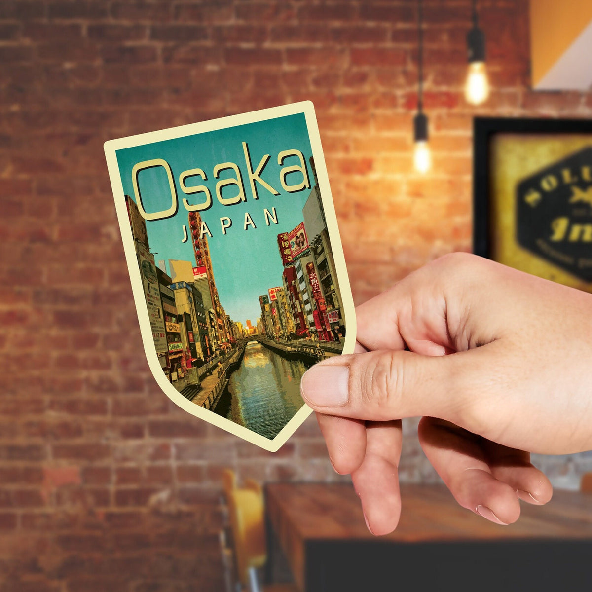 Osaka Japan travel sticker, vintage style decal for suitcase, luggage, laptop or water bottle