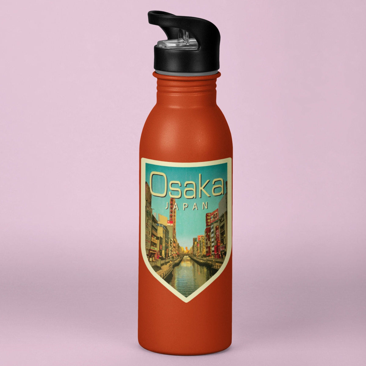 Osaka Japan travel sticker, vintage style decal for suitcase, luggage, laptop or water bottle