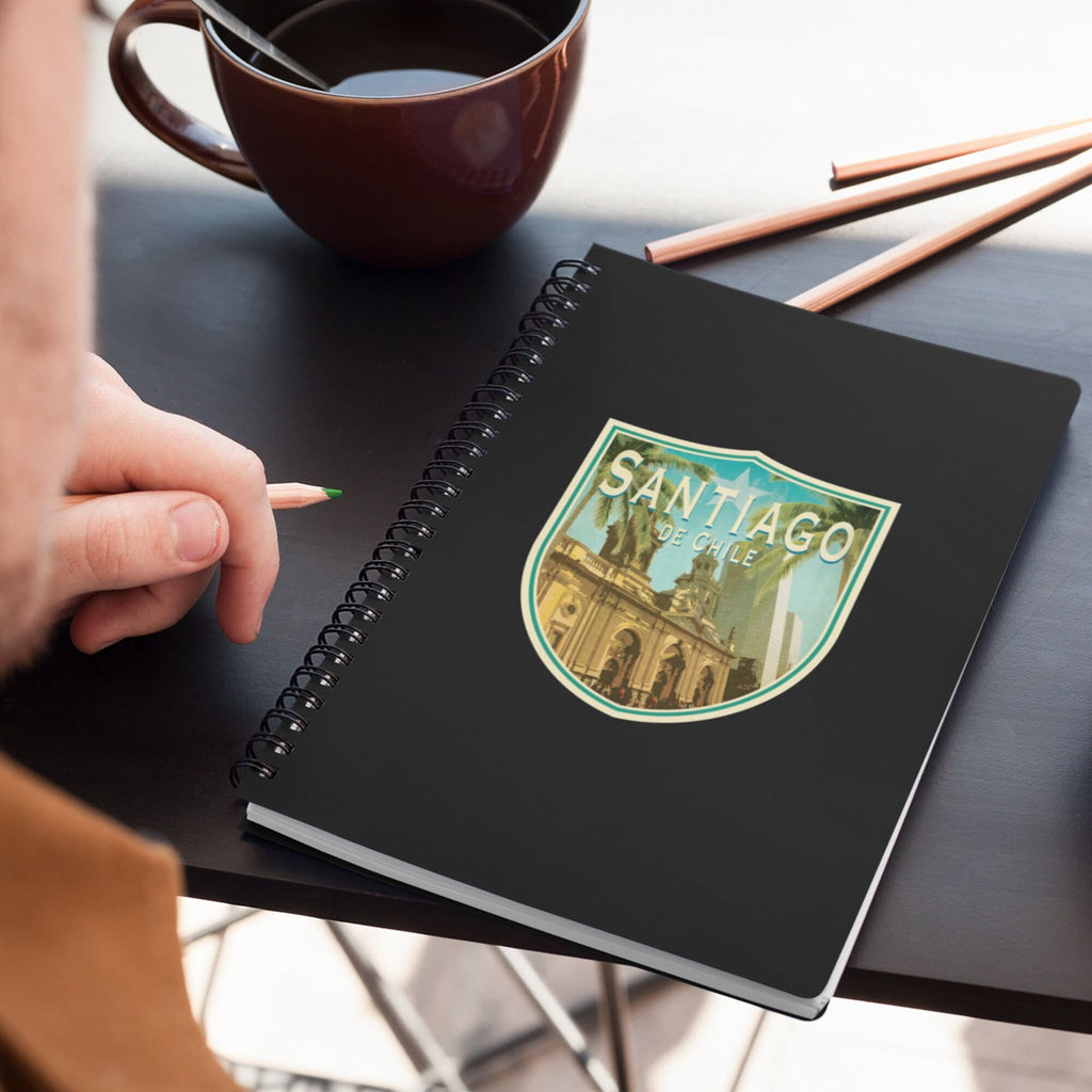 Santiago, Chile travel sticker, vintage style decal for suitcase, luggage, laptop or water bottle