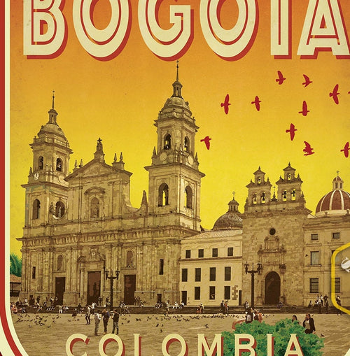 Bogota Colombia travel sticker, vintage style decal for suitcase, luggage, laptop or water bottle