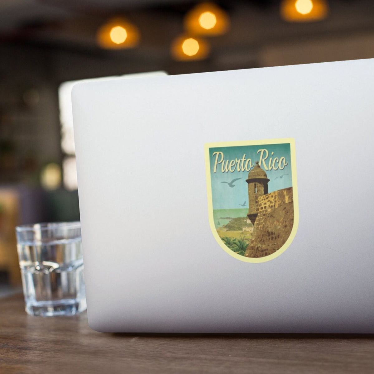 Puerto Rico Travel Sticker: Vintage Suitcase Decal