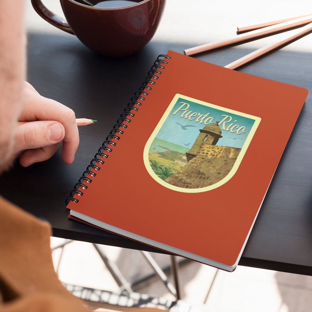 Puerto Rico Travel Sticker: Vintage Suitcase Decal