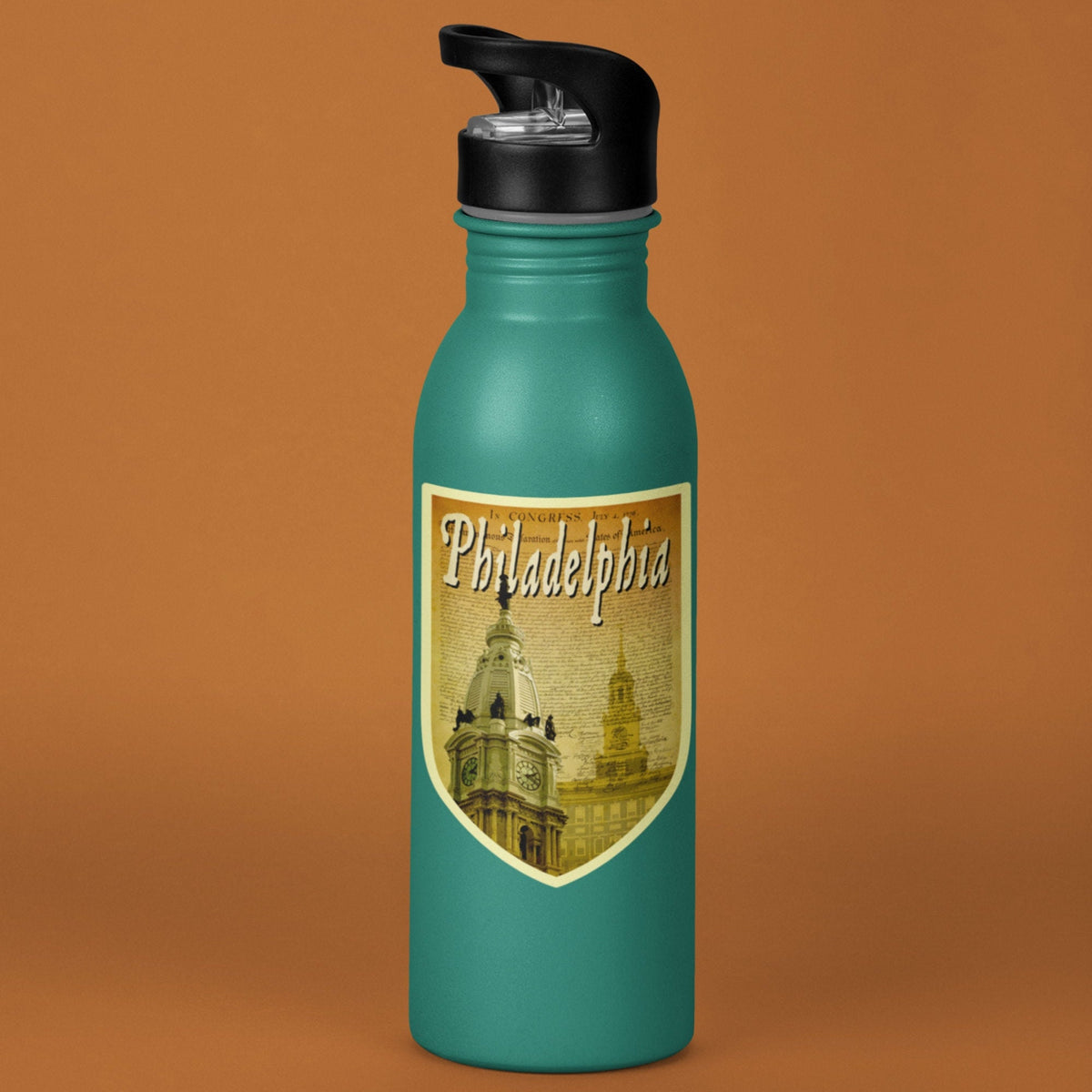 Philadelphia travel sticker, vintage style decal for suitcase, luggage, laptop or water bottle