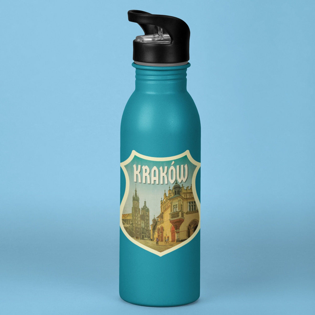 Krakow Poland Travel Sticker: Vintage Suitcase Decal