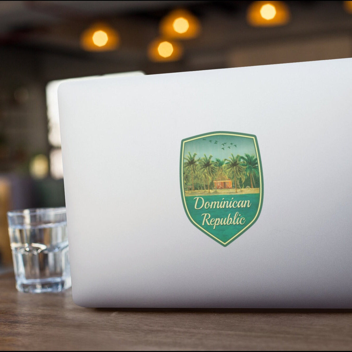 Dominican Republic Travel Sticker: Vintage Suitcase Decal
