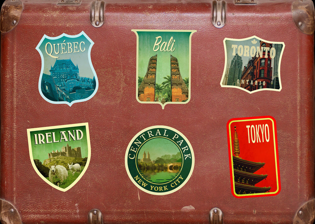 Bali Indonesia travel sticker, vintage style decal for suitcase, luggage, laptop or water bottle