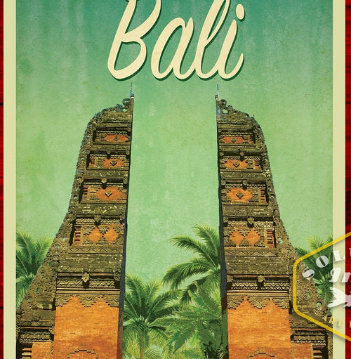 Bali Indonesia travel sticker, vintage style decal for suitcase, luggage, laptop or water bottle