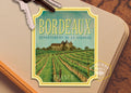 Bordeaux France Travel Sticker: Vintage Suitcase Decal
