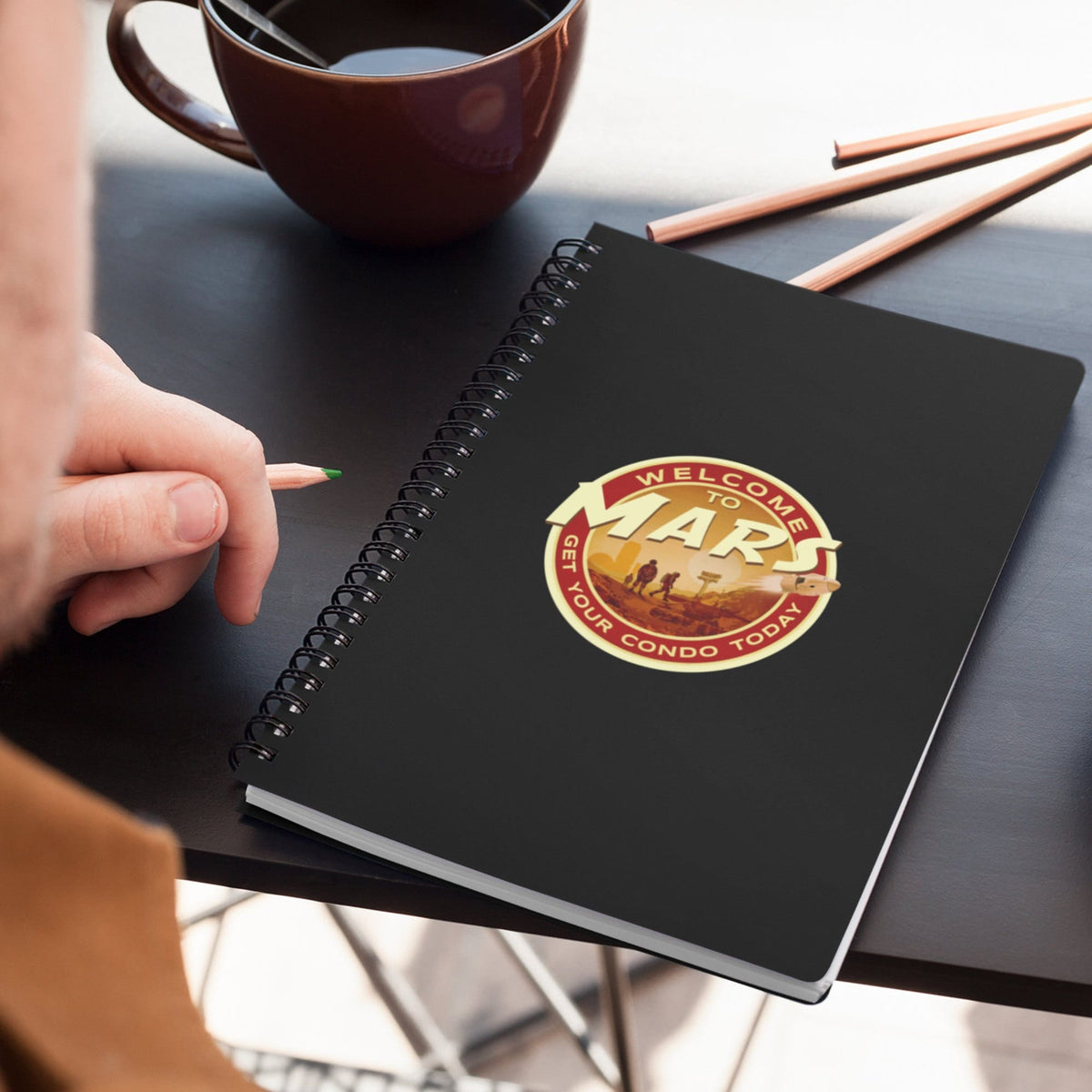 Mars travel sticker, vintage style decal for suitcase, luggage, laptop or water bottle