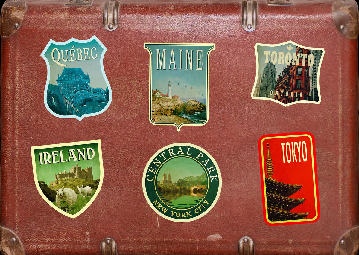 Maine travel sticker, vintage style decal for suitcase, luggage, laptop or water bottle