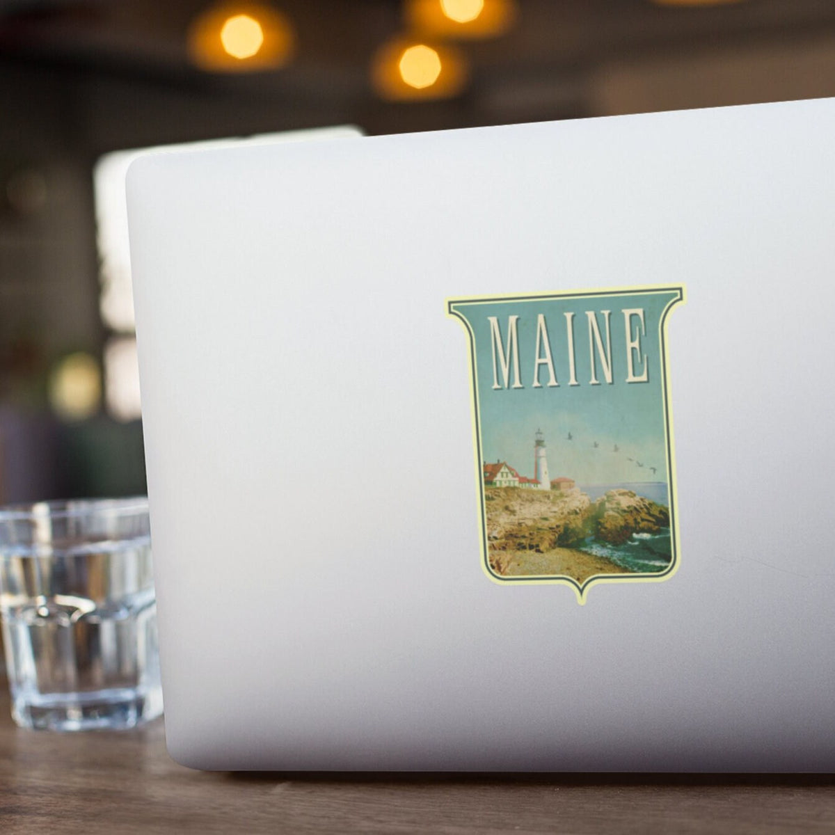 Maine travel sticker, vintage style decal for suitcase, luggage, laptop or water bottle