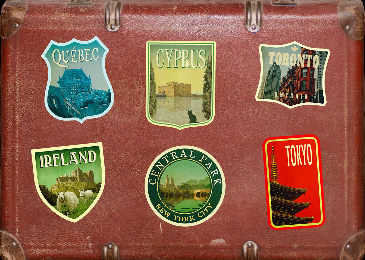 Cyprus travel sticker, vintage style decal for suitcase, luggage, laptop or water bottle