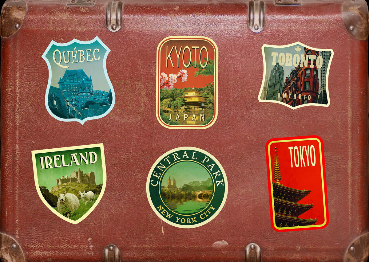 Kyoto Japan travel sticker, vintage style decal for suitcase, luggage, laptop or water bottle