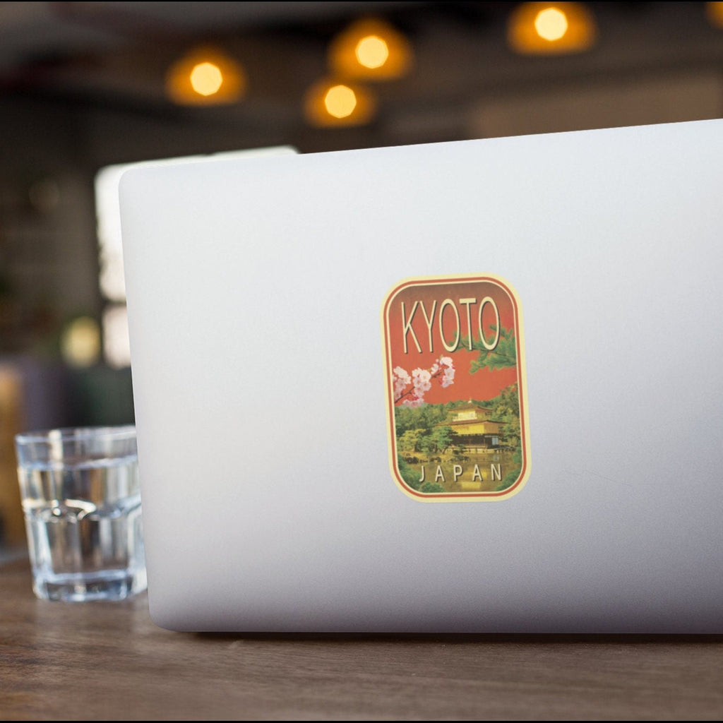 Kyoto Japan travel sticker, vintage style decal for suitcase, luggage, laptop or water bottle
