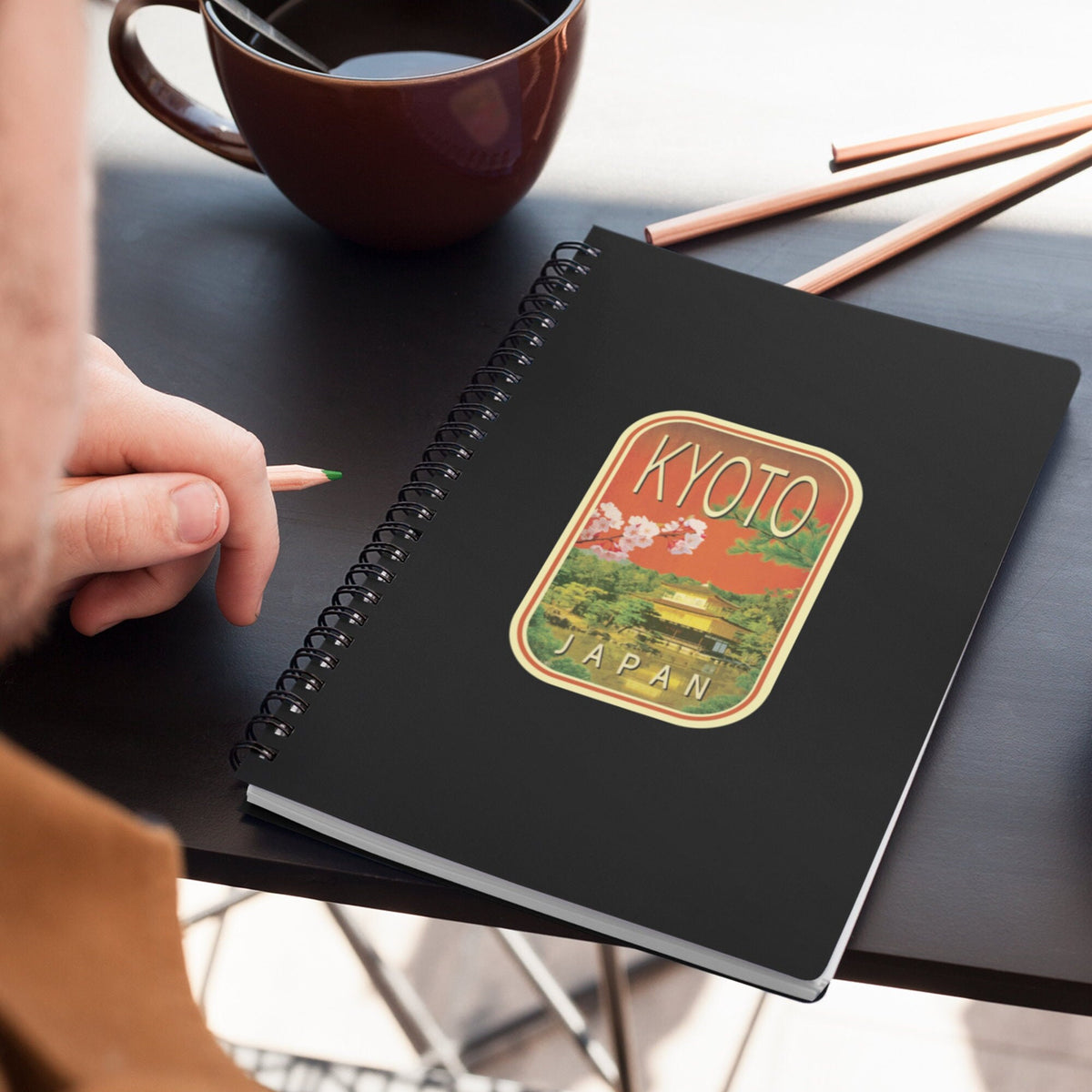 Kyoto Japan travel sticker, vintage style decal for suitcase, luggage, laptop or water bottle