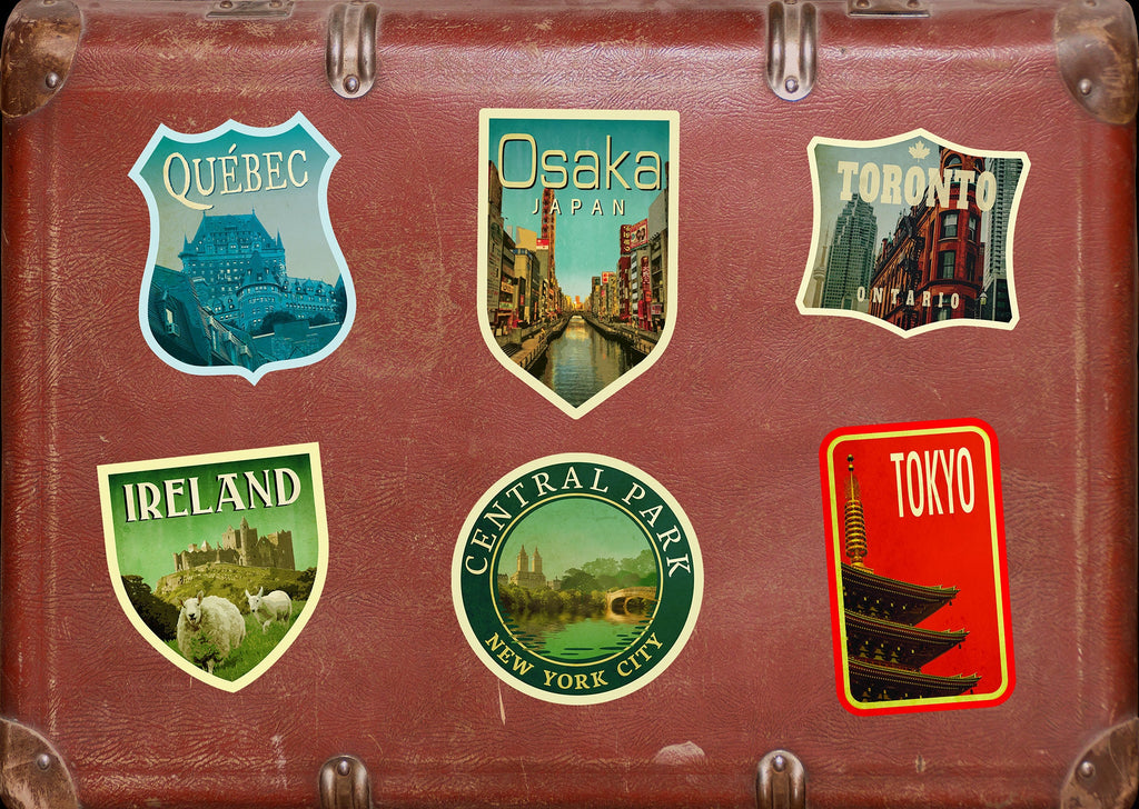 Osaka Japan travel sticker, vintage style decal for suitcase, luggage, laptop or water bottle