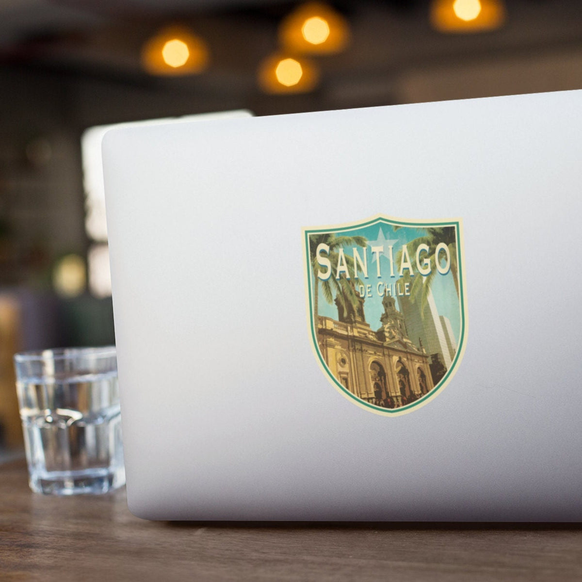 Santiago, Chile travel sticker, vintage style decal for suitcase, luggage, laptop or water bottle