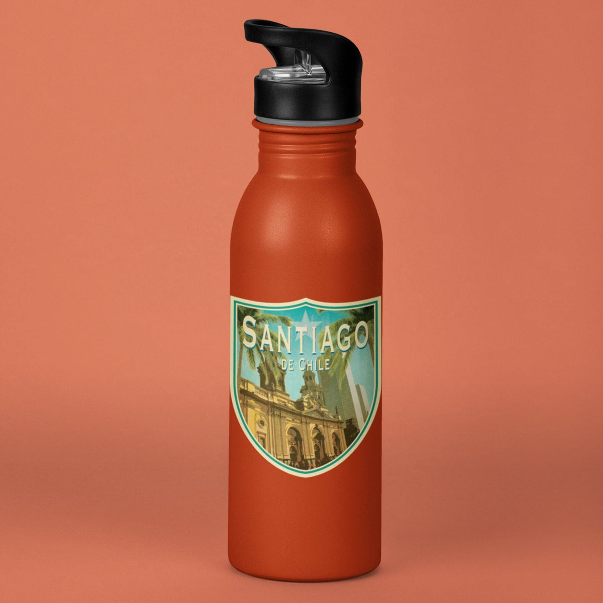 Santiago, Chile travel sticker, vintage style decal for suitcase, luggage, laptop or water bottle