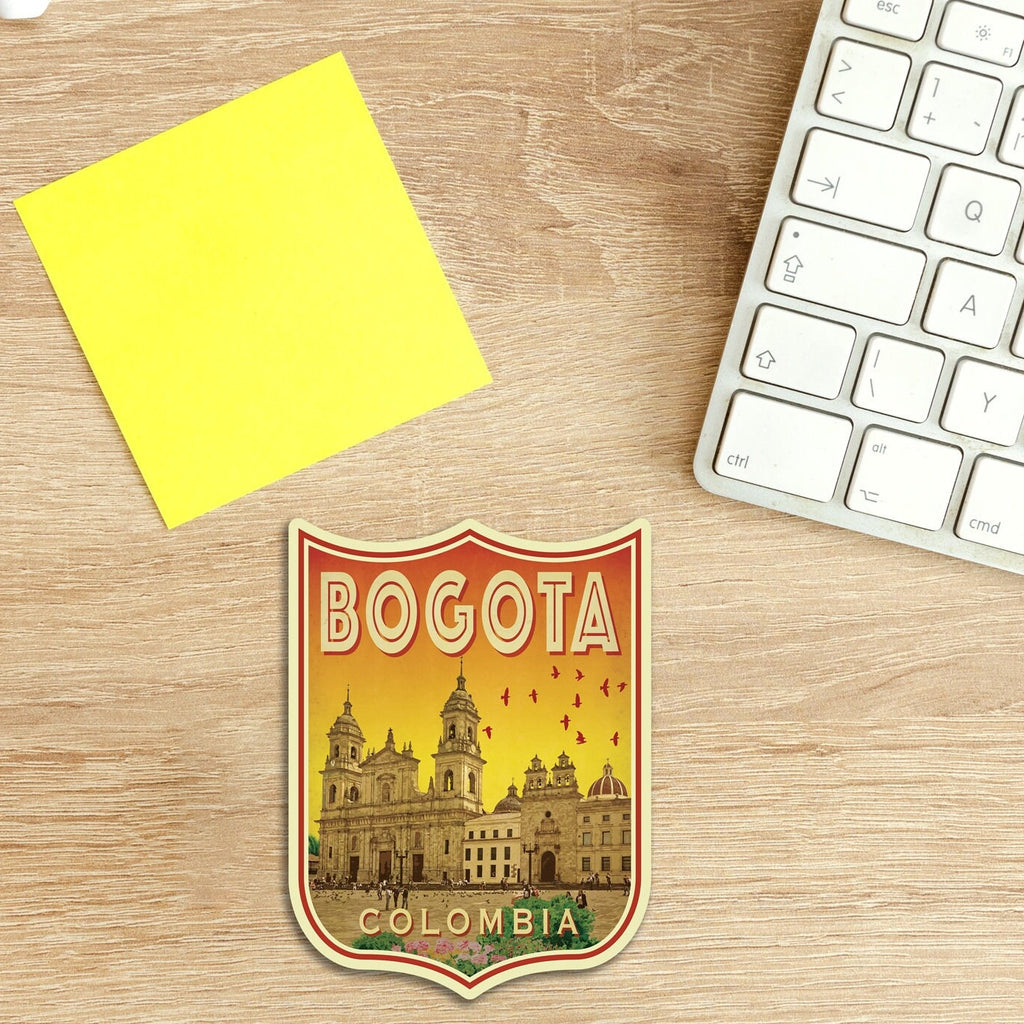 Bogota Colombia travel sticker, vintage style decal for suitcase, luggage, laptop or water bottle