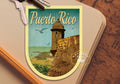 Puerto Rico Travel Sticker: Vintage Suitcase Decal