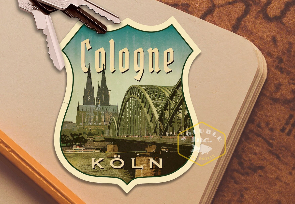 Cologne Germany Vintage Travel Sticker: Luggage Decal