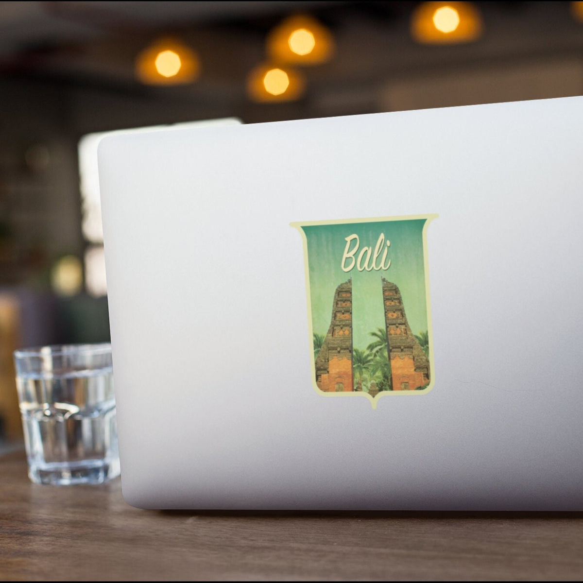 Bali Indonesia travel sticker, vintage style decal for suitcase, luggage, laptop or water bottle