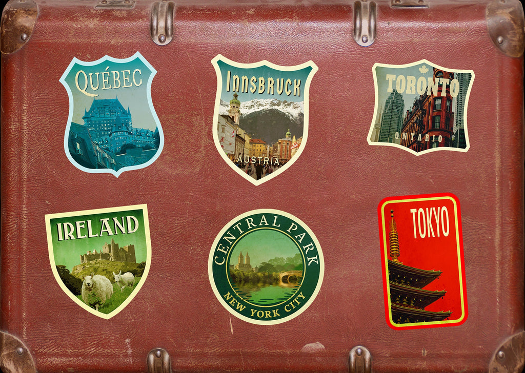 Innsbruck Austria Travel Sticker: Vintage Suitcase Decal
