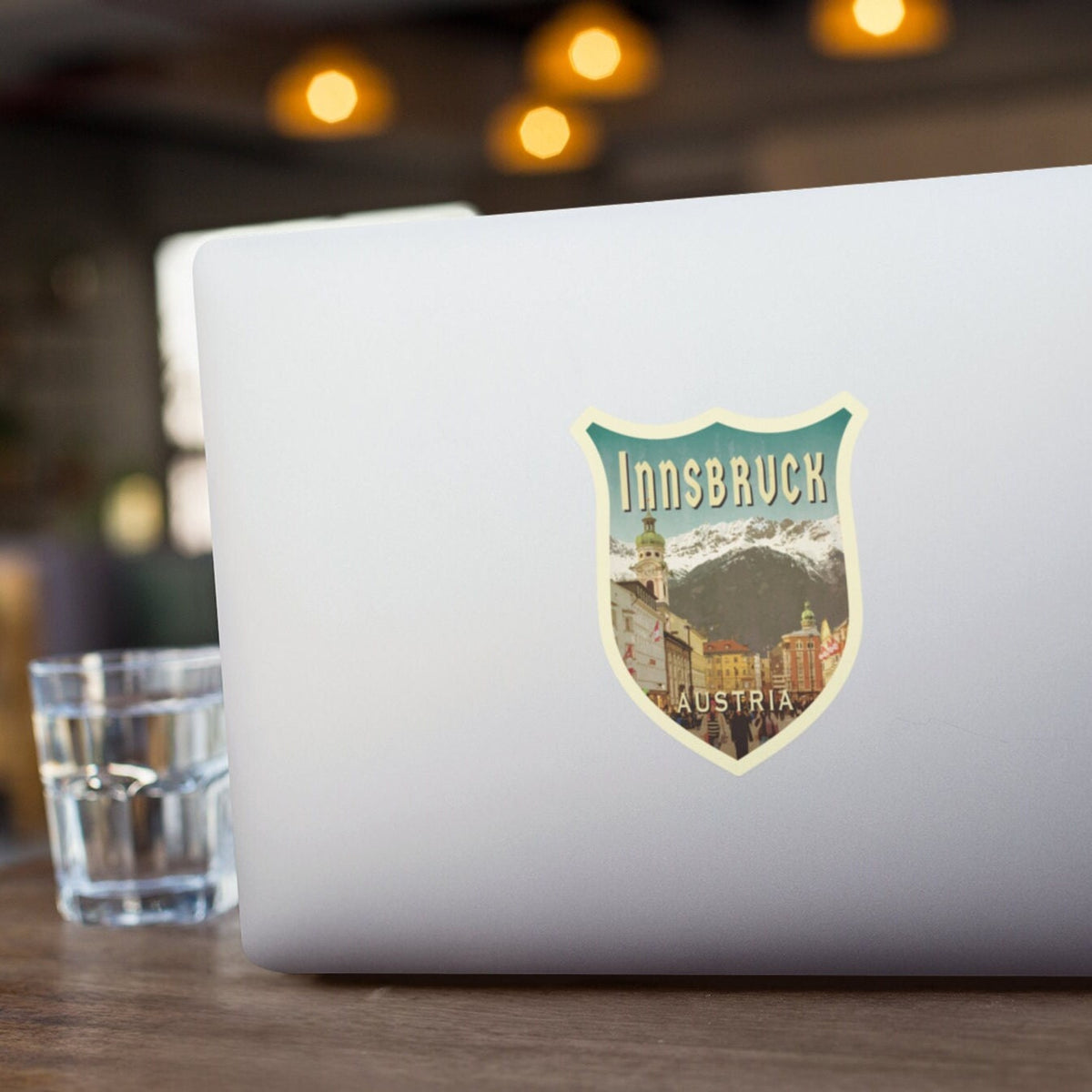 Innsbruck Austria Travel Sticker: Vintage Suitcase Decal