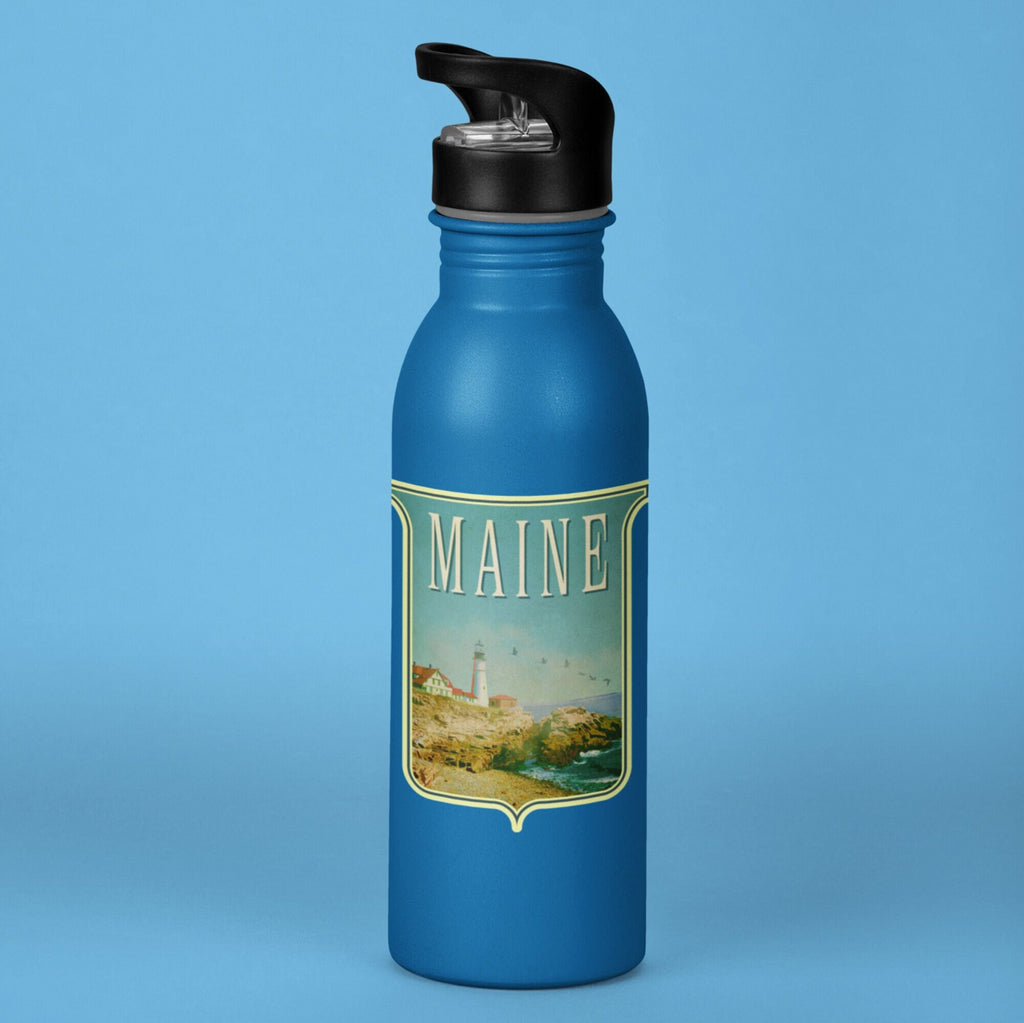 Maine travel sticker, vintage style decal for suitcase, luggage, laptop or water bottle