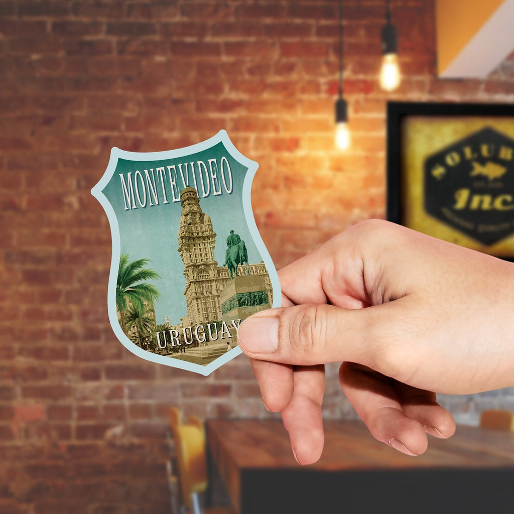 Montevideo Uruguay travel sticker, vintage style decal for suitcase, luggage, laptop or water bottle