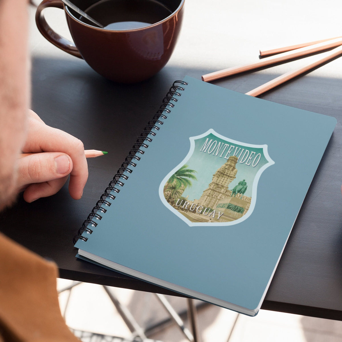 Montevideo Uruguay travel sticker, vintage style decal for suitcase, luggage, laptop or water bottle