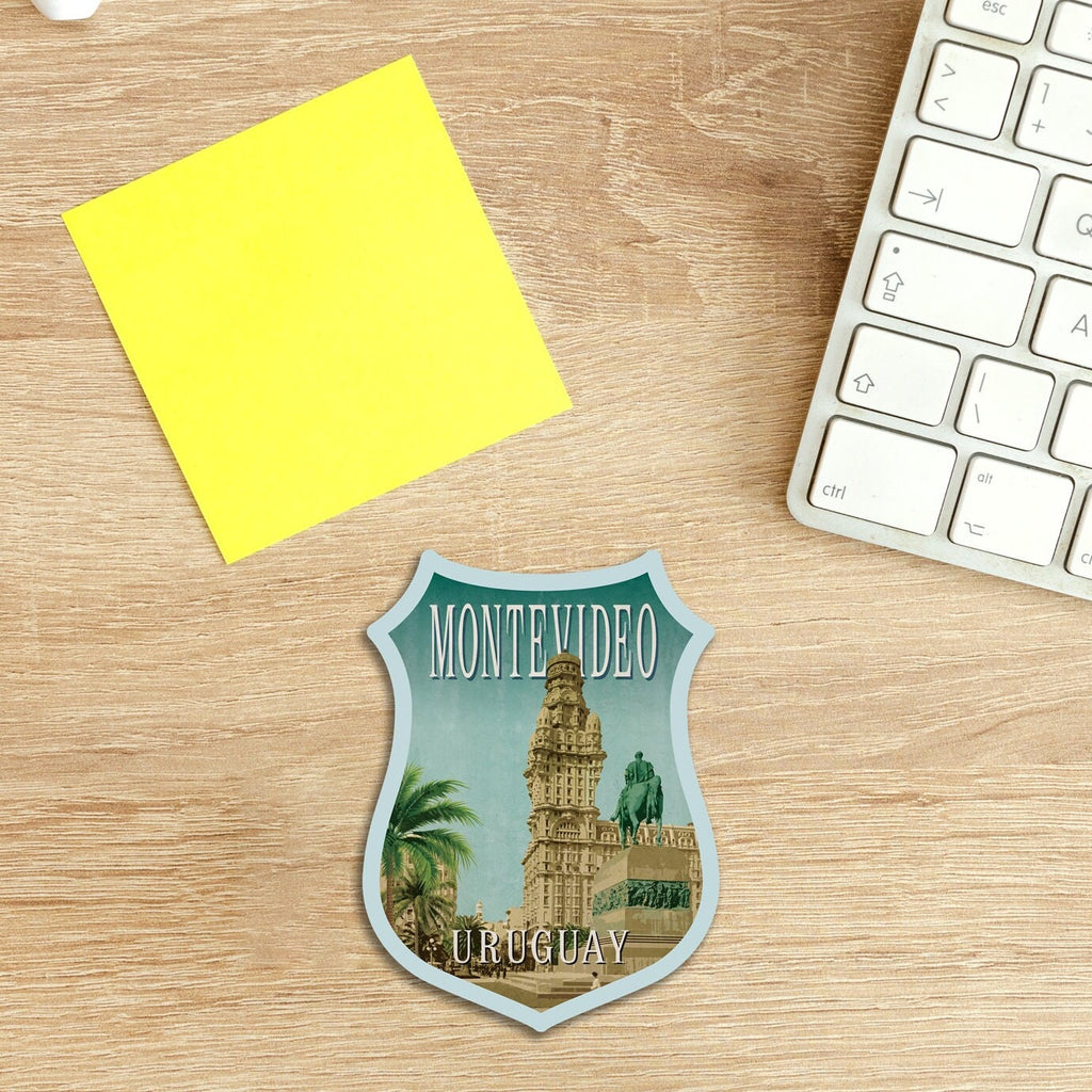 Montevideo Uruguay travel sticker, vintage style decal for suitcase, luggage, laptop or water bottle