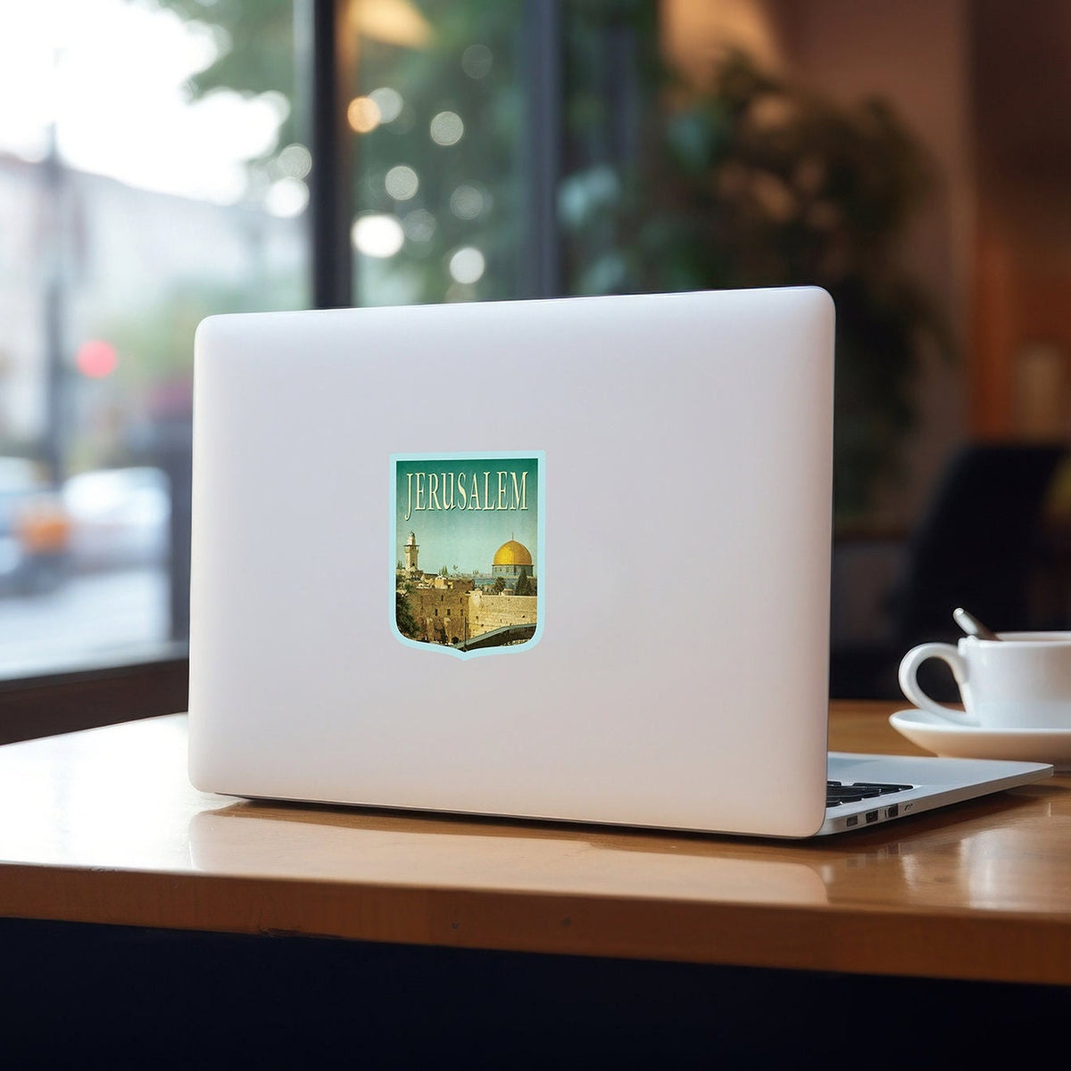 Jerusalem travel sticker, vintage style decal for suitcase, luggage, laptop or water bottle
