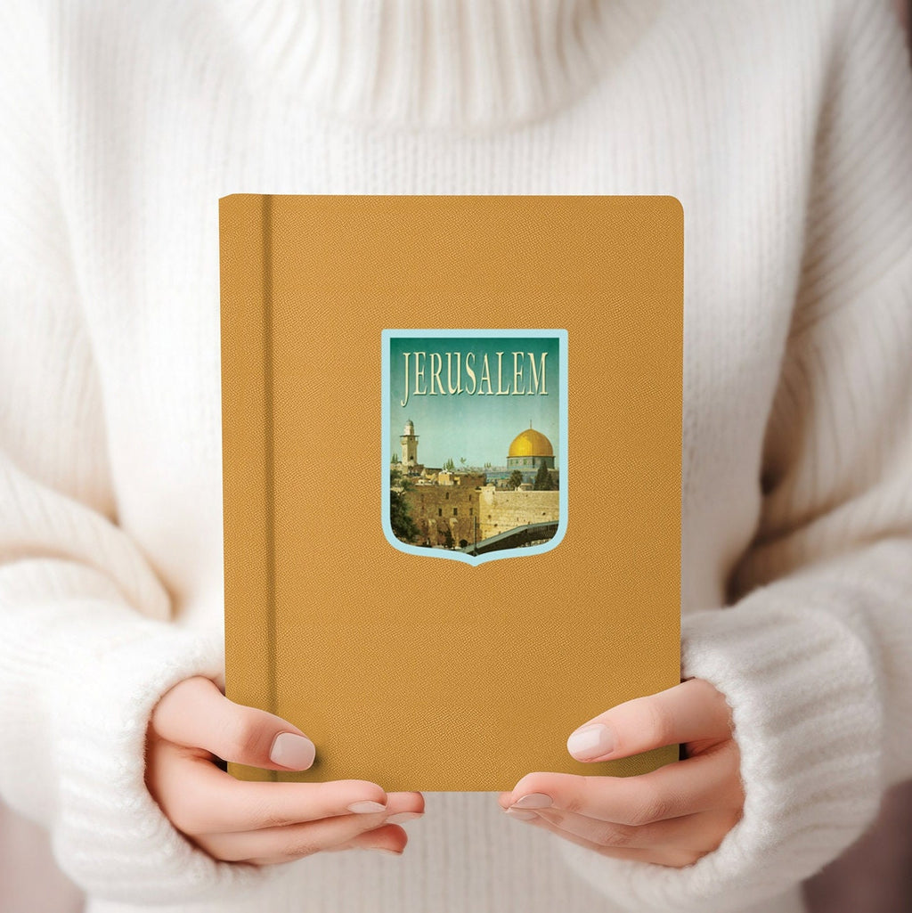 Jerusalem travel sticker, vintage style decal for suitcase, luggage, laptop or water bottle