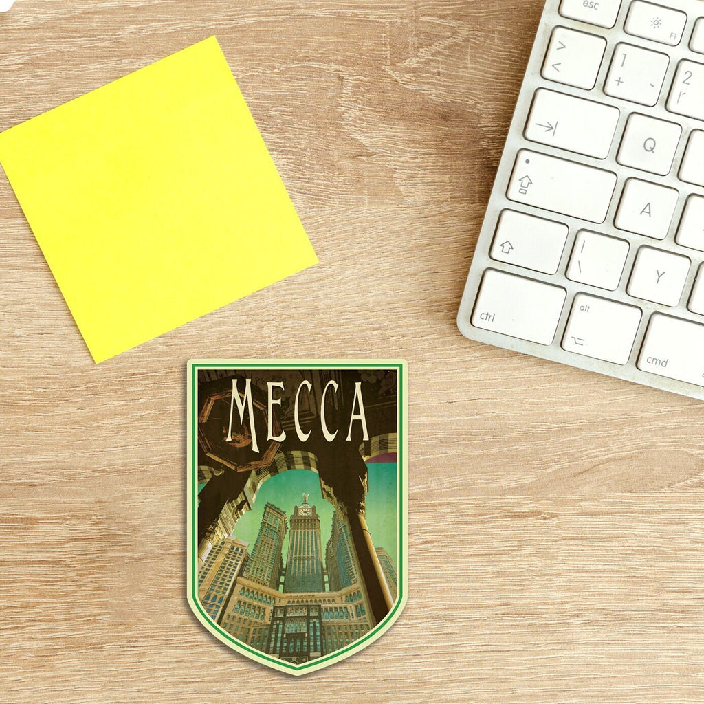 Mecca Saudi Arabia Vintage Travel Sticker: Luggage Decal