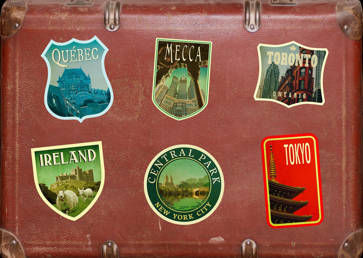 Mecca Saudi Arabia Vintage Travel Sticker: Luggage Decal