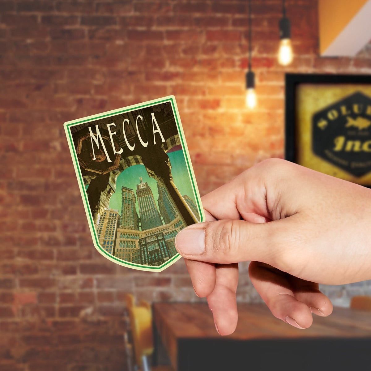 Mecca Saudi Arabia Vintage Travel Sticker: Luggage Decal