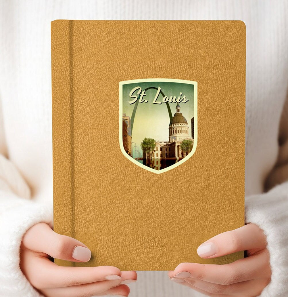 St Louis travel sticker, vintage style decal for suitcase, luggage, laptop or water bottle